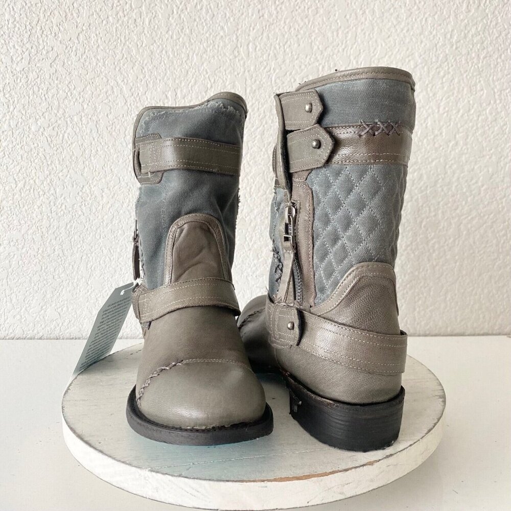 NEW Lane DUSTOFF Womens Cowboy Boots 8 Gray Western Cowgirl Ankle Short Bootie